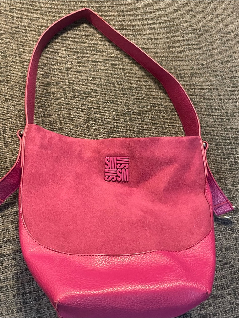Steve Madden Hot Pink Suede & Leather Shoulder Bag